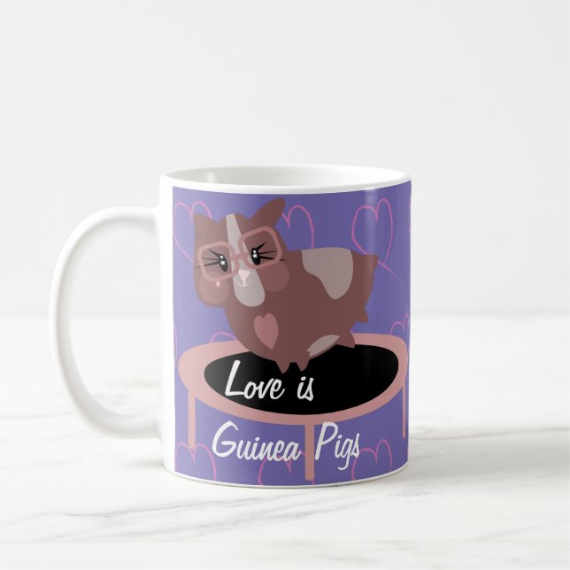 Cute Guinea Pigs Exercising Coffee Mug (Left)
