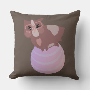 Cute Guinea Pigs Exercising Throw Pillow