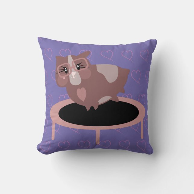 Cute Guinea Pigs Exercising Throw Pillow (Front)