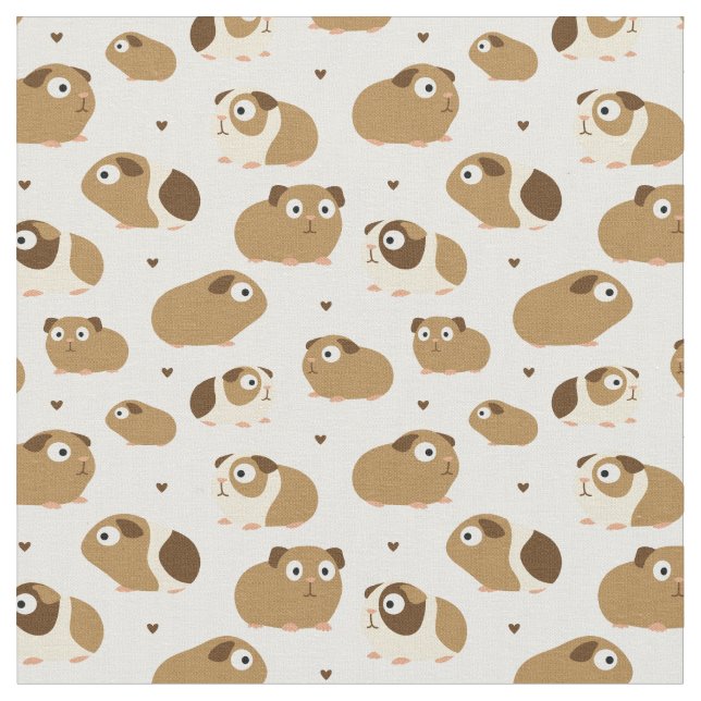 Cute Guinea Pigs Fabric (Close Up)