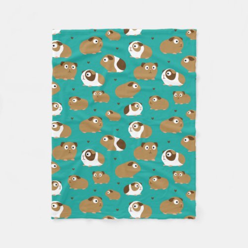 Cute Guinea Pigs Fleece Blanket