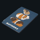 Cute Guinea Pigs Illustrations Personalized iPad Pro Cover<br><div class="desc">Protect your device in style with this personalized iPad cover. It features cute realistic style illustrations of guinea pigs set against a navy blue background and is ready to be personalized with a name.</div>