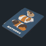 Cute Guinea Pigs Illustrations Personalized iPad Pro Cover<br><div class="desc">Protect your device in style with this personalized iPad cover. It features cute realistic style illustrations of guinea pigs set against a navy blue background and is ready to be personalized with a name.</div>