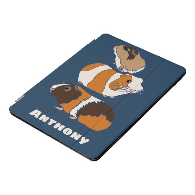 Cute Guinea Pigs Illustrations Personalized iPad Pro Cover (Side)