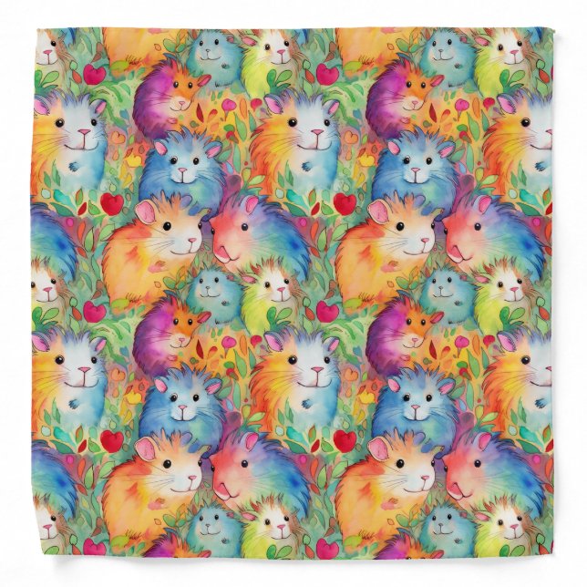 Cute guinea pigs pattern bandana (Front)