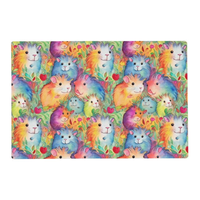 Cute guinea pigs pattern placemat (Front)