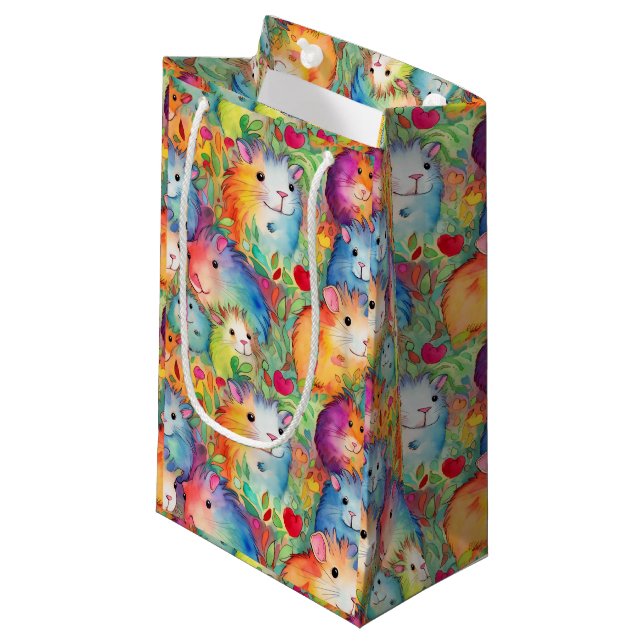 Cute guinea pigs pattern small gift bag (Front Angled)