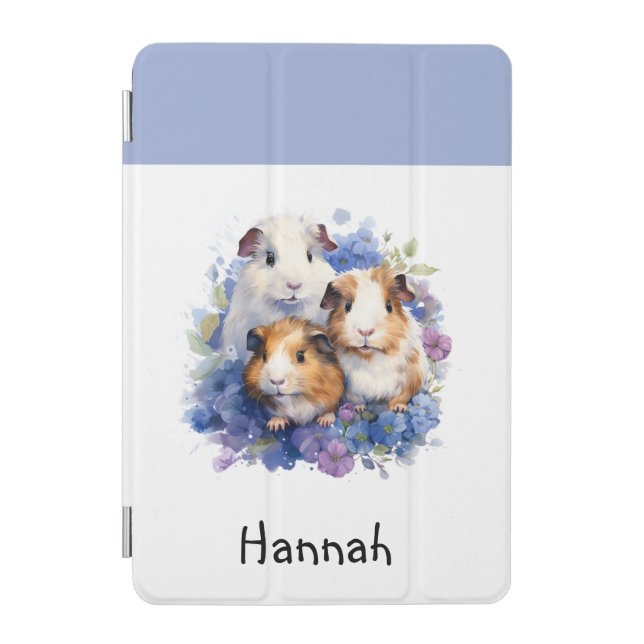 Cute Guinea Pigs Picture Whimsical Personalized iPad Mini Cover (Front)