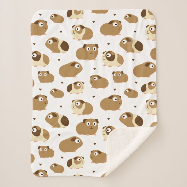 Cute Guinea Pigs Sherpa Blanket (Front)