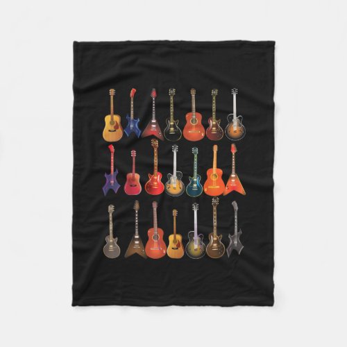 Cute Guitar Rock And Roll Musical Instruments Gift Fleece Blanket