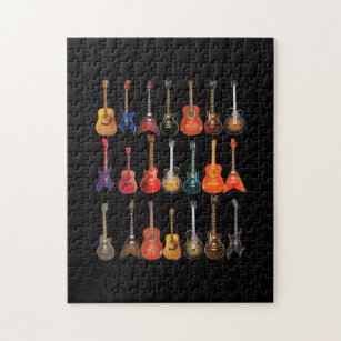 Cute Guitar Rock And Roll Musical Instruments Gift Jigsaw Puzzle