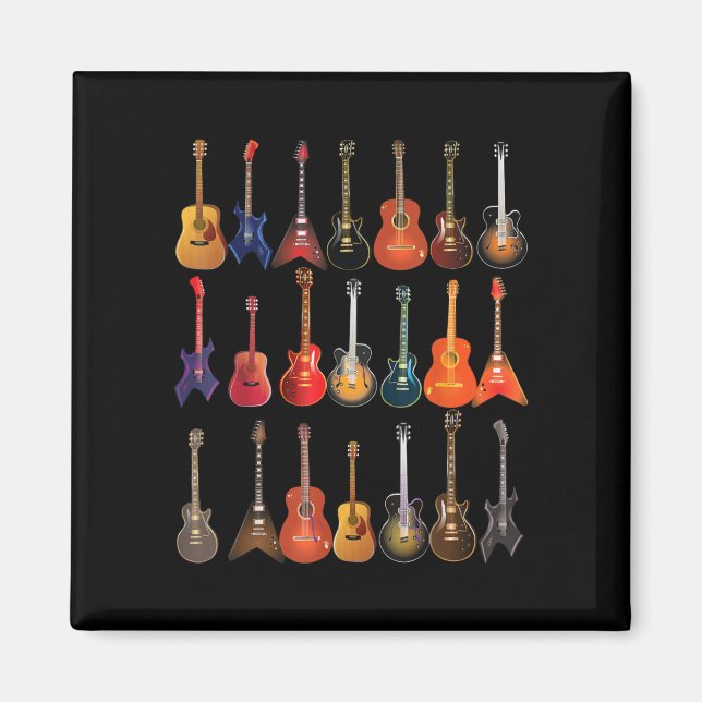 Cute Guitar Rock And Roll Musical Instruments Gift Magnet (Front)