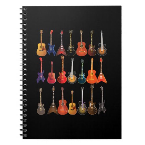 Cute Guitar Rock And Roll Musical Instruments Gift Notebook