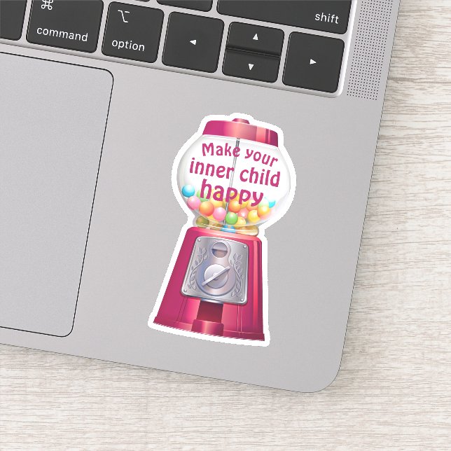 Cute Gumball Machine Inner Child Quote Sticker (Detail)