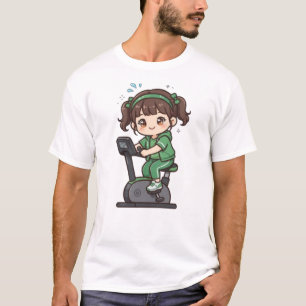 Cute Gym Girl Cycling Shirt   Kawaii Workout T-Shi