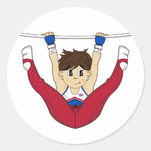 Cute Gymnast on Bar Sticker