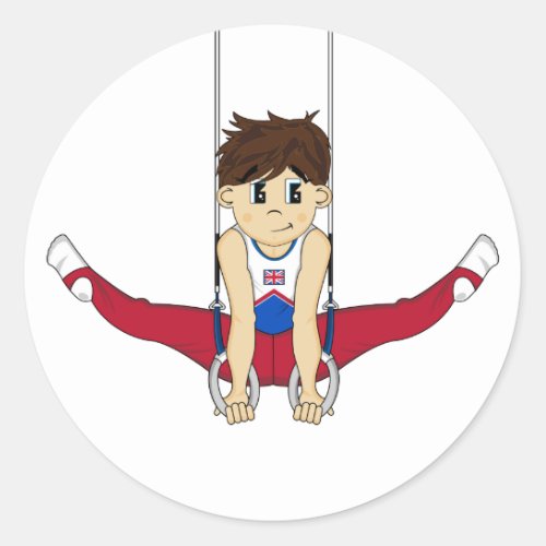 Cute Gymnast on Rings Sticker