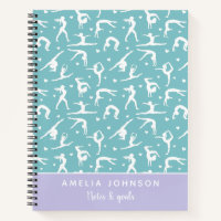 Cute Gymnast Teal Custom Name Modern