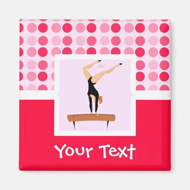 Cute Gymnastics Balance Beam Magnet (Front)
