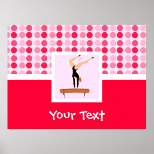 Cute Gymnastics Balance Beam Poster