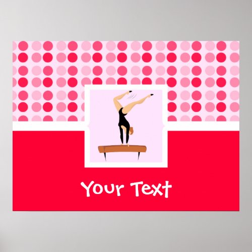 Cute Gymnastics Balance Beam Poster