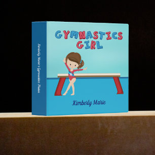 Cute Gymnastics Girl Custom Gymnast Photo Album 3 Ring Binder