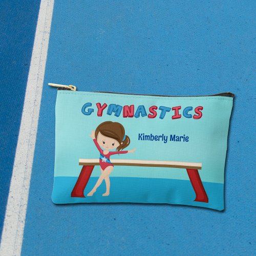 Cute Gymnastics Girl Custom Kids Accessory Pouch