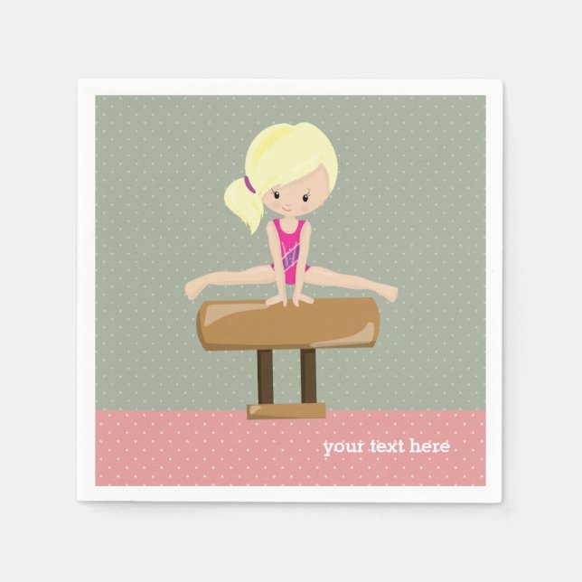 Cute gymnastics girl napkins (Front)