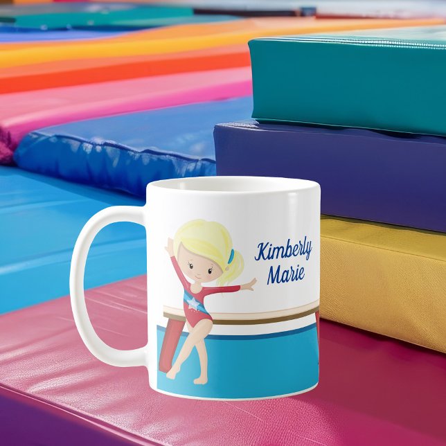 Cute Gymnastics Girl Personalized Gymnast Coffee Mug (Creator Uploaded)