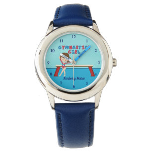 Cute Gymnastics Girl Personalized Kids Gymnast Watch