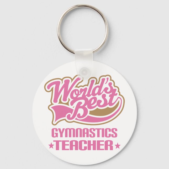 Cute Gymnastics Teacher Keychain (Front)