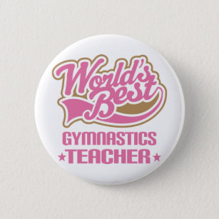 Cute Gymnastics Teacher Pinback Button