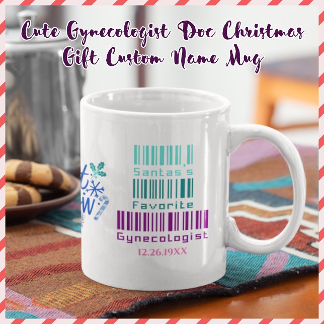 Cute Gynecologist Doc Christmas Gift Custom Name  Mug (Creator Uploaded)