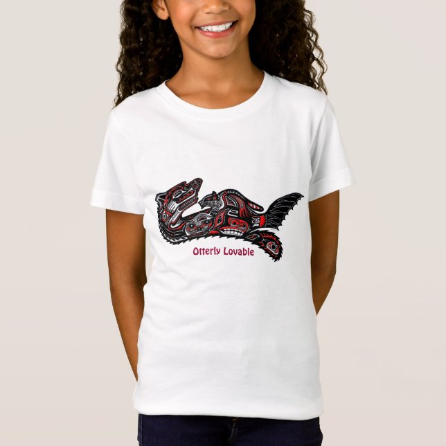 Cute Haida Mother Otter Love KIDS Shirt (Front)