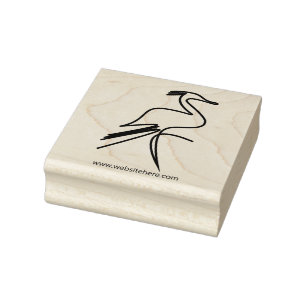 Cute Hair Crane Bird Rubber Stamp