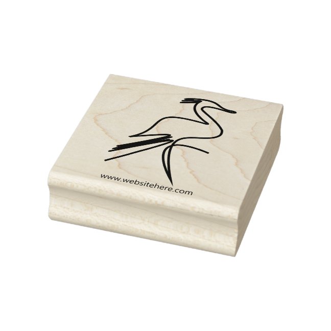 Cute Hair Crane Bird Rubber Stamp
