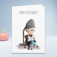 Cute Hairdresser Girl Hair Dryer Birthday