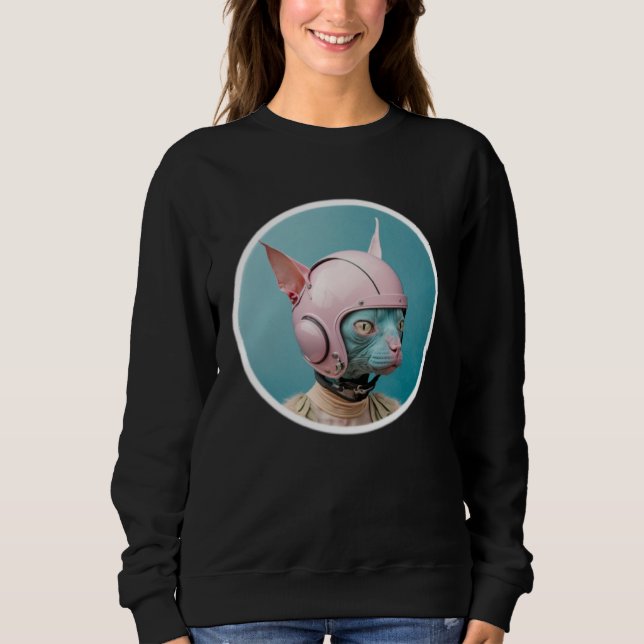 Cute Hairless Cate Pop Pilot Sweatshirt (Front)