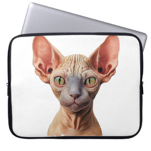 CUTE HAIRLESS SPHYNX CAT FACE LAPTOP SLEEVE