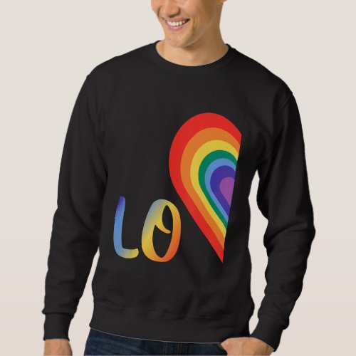 Cute Half Heart Love Lgbtq Pride Lesbian Gay Coupl Sweatshirt