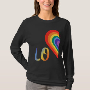 Cute Half Heart Love Lgbtq Pride Lesbian Gay Coupl T-Shirt