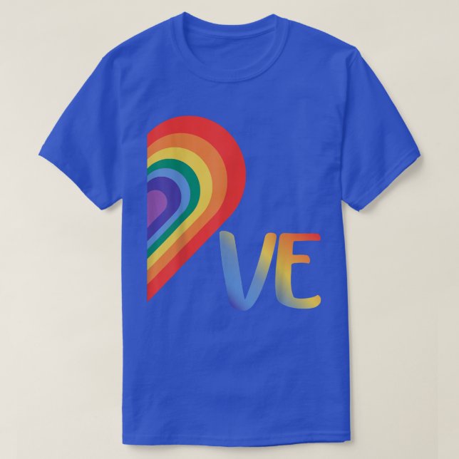 Cute Half Heart Love LGBTQ pride Lesbian Gay Coupl T-Shirt (Design Front)