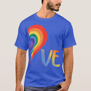 Cute Half Heart Love LGBTQ pride Lesbian Gay Coupl T-Shirt