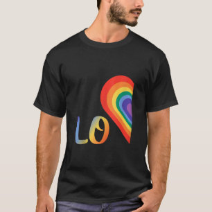 Cute Half Heart Love LGBTQ pride Lesbian Gay Coupl T-Shirt