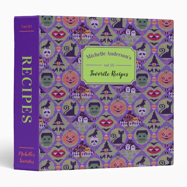 Cute Halloween 3 Ring Binder (Front/Spine)