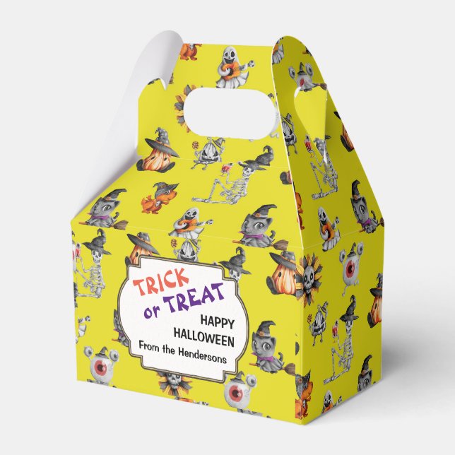 Cute Halloween all-over design custom Favor Boxes (Front Side)