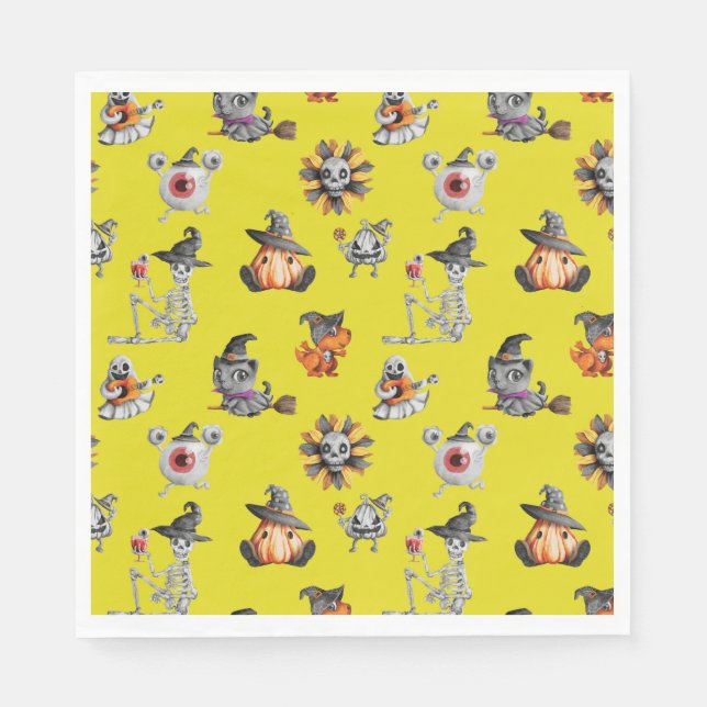 Cute Halloween all-over design Napkins (Front)