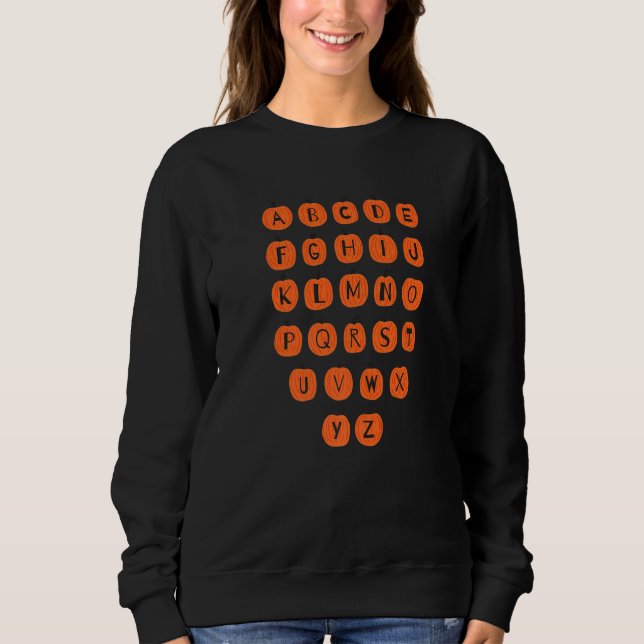 Cute Halloween Alphabet Halloween Teacher Kids Sweatshirt (Front)