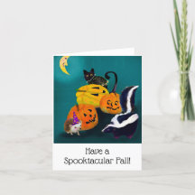 Cute Halloween Animal Friends BLANK Greeting Card