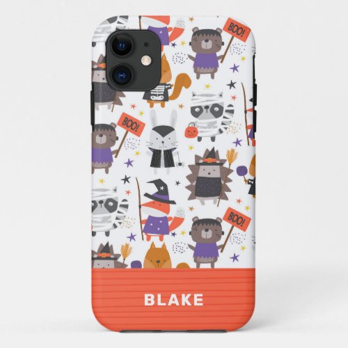 Cute Halloween Animals Personalized iPhone 11 Case